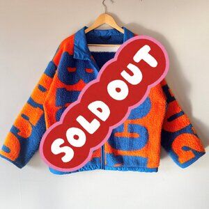 Mile High Throwback Jacket XL Vintage Denver Broncos Blanket Fleece Orange Blue